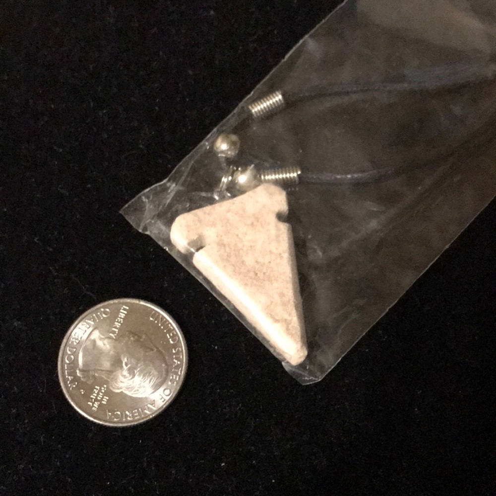 Beige stone arrowhead necklace